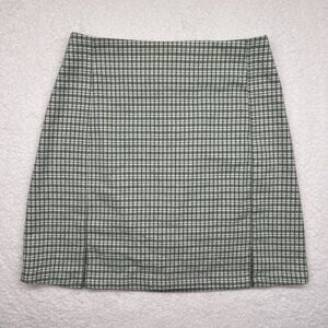 Brandy Melville | Green and white plaid mini skirt